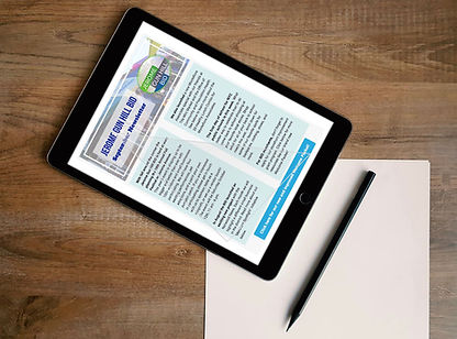 jerome gun hill BID email newsletter displayed on tablet
